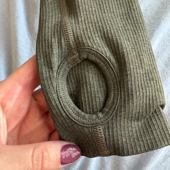 Gymshark Vital Seamless 2.0 Midi Zip Up Jacket - Base Green Marl - Picture 7 of 9